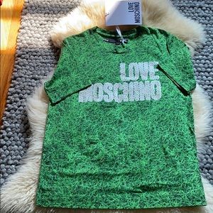 Love Moschino Green Graphic Women's Top